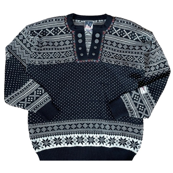 Dale of Norway Pure New Wool Nordic Sweater, Button Placket, Size Small - Picture 3 of 9